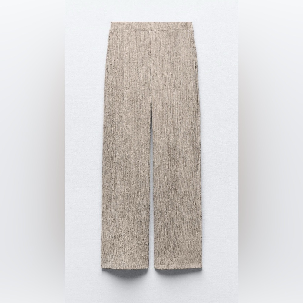 NWT ZARA Textured Flowy Wide Leg Pant